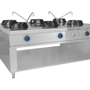 Stolová plynová wok varná doska – 84 kW, so 6 horákmi, vrátane 4 kohútikov