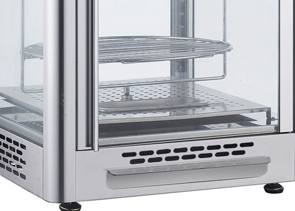 Kompaktná ohrevná vitrína – šírka 470 mm, výkon 1,2 kW, objem 108 litrov, nerezová oceľ – Obrázok 4