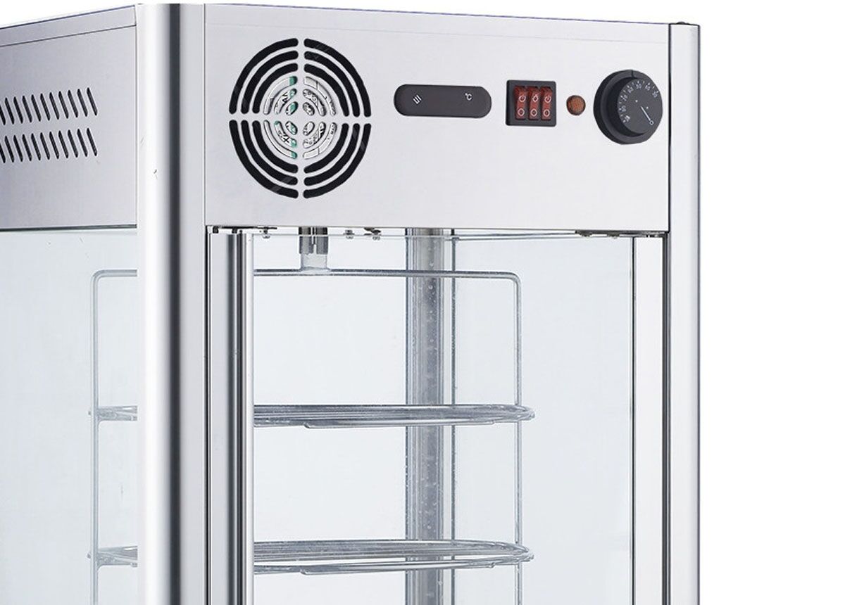 Kompaktná ohrevná vitrína – šírka 470 mm, výkon 1,2 kW, objem 108 litrov, nerezová oceľ – Obrázok 3