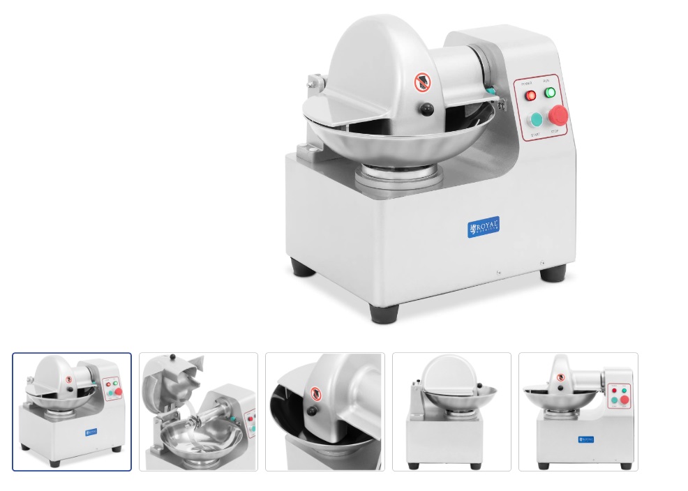 Profesionálny stolový kuter – Royal Catering, rýchlosť 1360 ot./min., objem 5 l