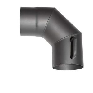 Hrubostenné dymové koleno – HS.K, uhol 90°, priemer 130 mm, hrúbka plechu 1,5 mm, s čistiacou klapkou