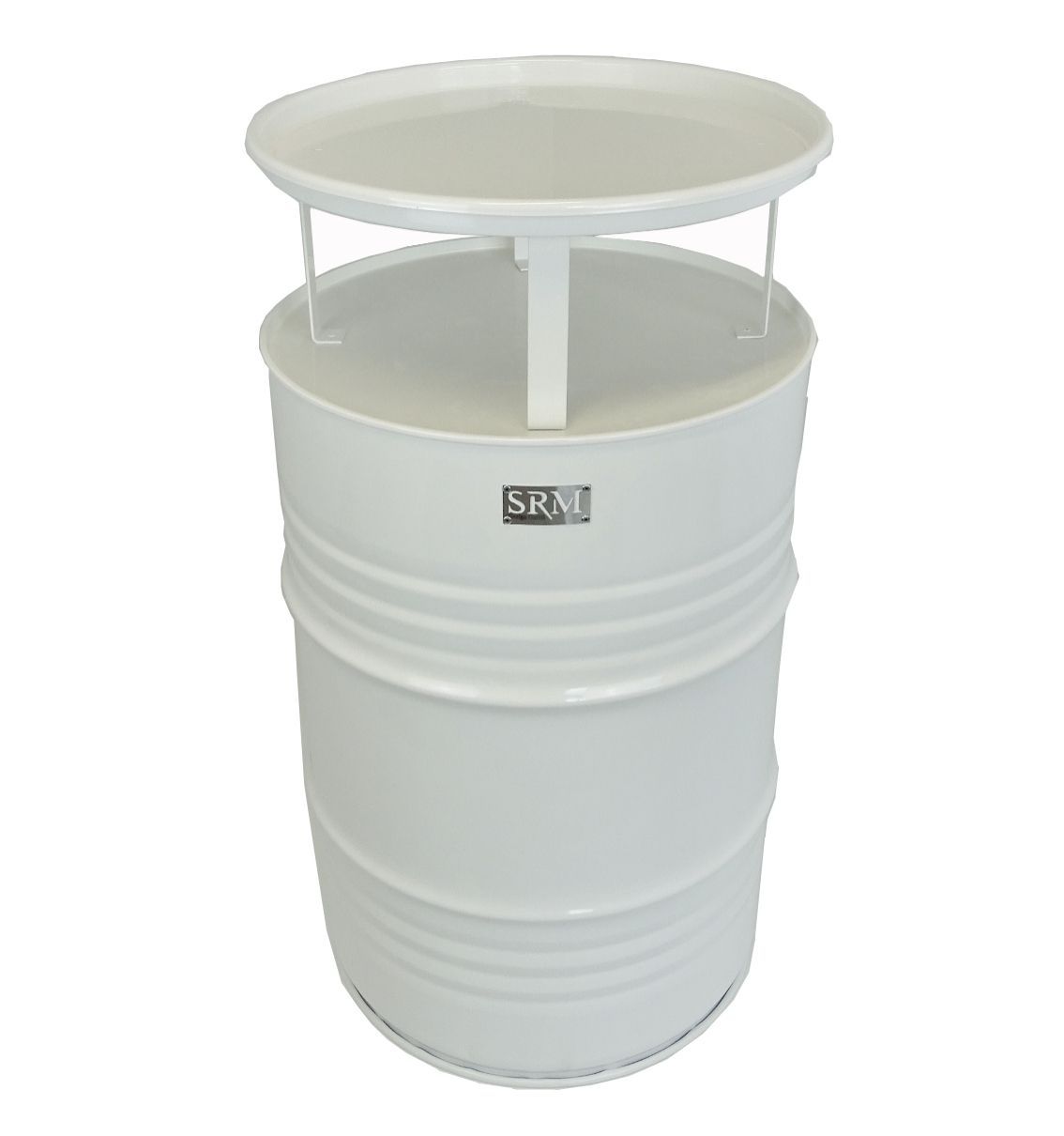 Skladací barový stôl – párty stôl, výška 108 cm, priemer 57 cm, biely