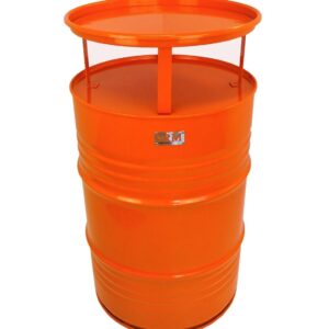 Skladací barový stôl – párty stôl, výška 108 cm, priemer 57 cm, oranžový