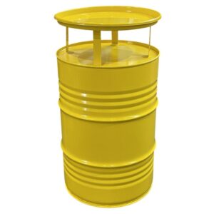 Skladací barový stôl – párty stôl, výška 108 cm, priemer 57 cm, žltý