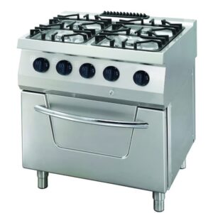 Plynový sporák – rad Heavy Duty, 4 horáky, dvojitý modul, hĺbka 70 cm, výkon 31 kW, vrátane plynovej rúry