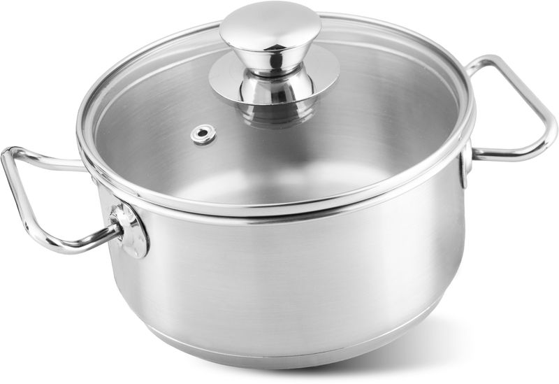 Nerezový kastról – MagicHome Chloe, hrniec, 20 cm, 3 lit., so sklenenou pokrievkou