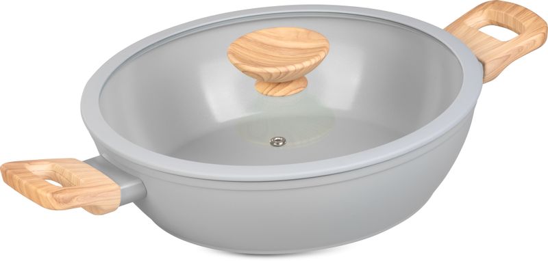 Plytký hrniec so sklenenou pokrievkou – MagicHome Harmony, 26 cm