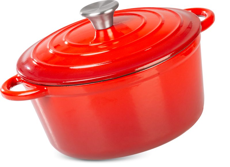 Liatinový kastról – MagicHome Castora line, hrniec, 24 cm, 4,0 lit., s pokrievkou, smaltovaná liatina