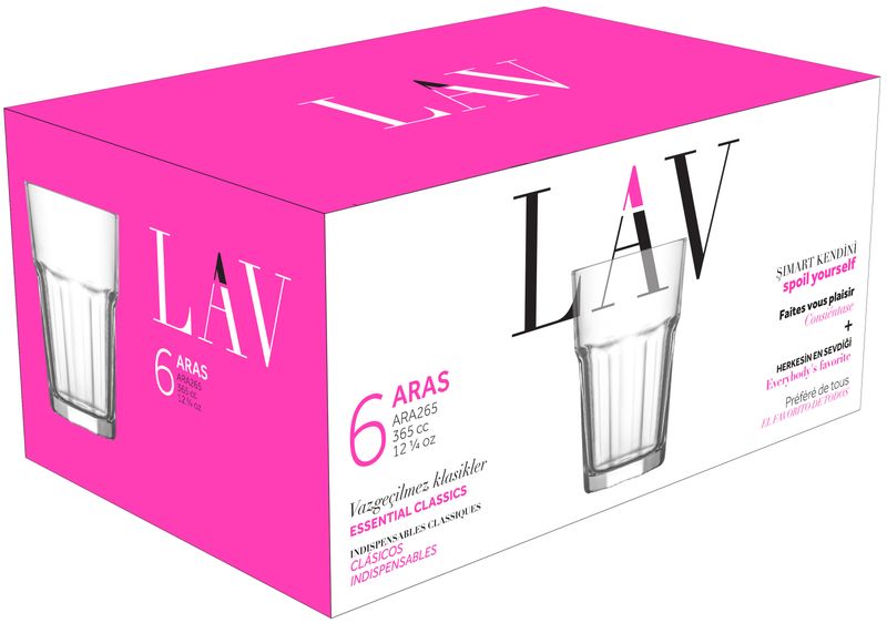 Sklenený pohár – Aras, LAV, na vodu, 365 ml, 83x121 mm, bal. 6 ks – Obrázok 4