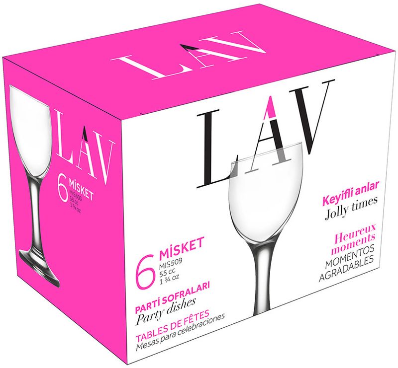 Sklenený pohár – Misket, LAV, na likér, 55 ml, 46x112 mm, bal. 6 ks – Obrázok 2