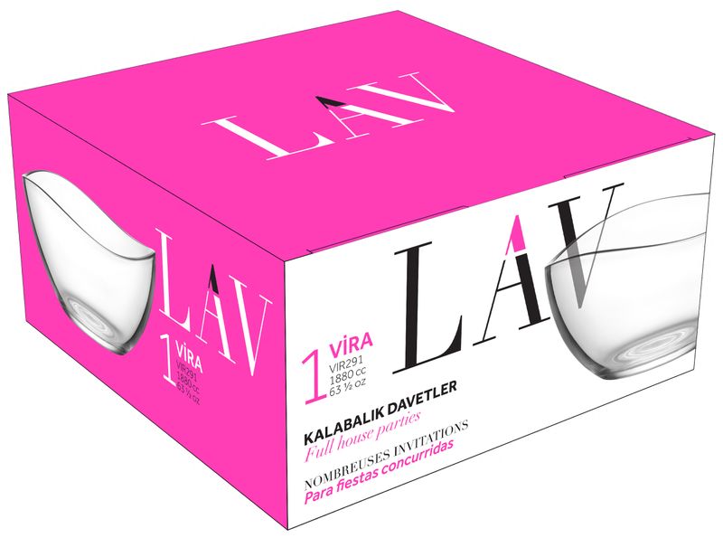 Sklenená misa – Vega, LAV, 1880 ml, 210x105 mm – Obrázok 2