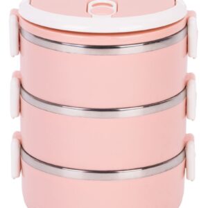 Plastový obedár – MagicHome LB933, 3 dielny, 3x 1500 ml, ružový, 20x15x6,2 cm