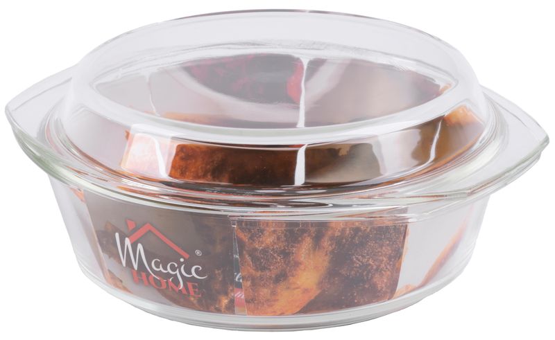 Zapekacia misa – MagicHome, 2500 ml, borosilikátové sklo, okrúhla – Obrázok 2