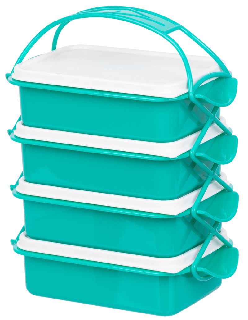 Plastový obedár – MagicHome CS336, 4 dielny, 4x 1000 ml, PP/PE, 24,3x14,6x29,5 cm