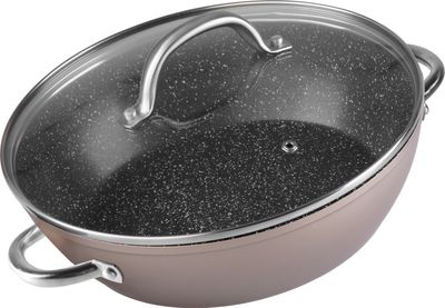 Plytký hrniec (pekáč) s pokrievkou – MagicHome Coffee Brown Line, 26 cm, 2800 ml