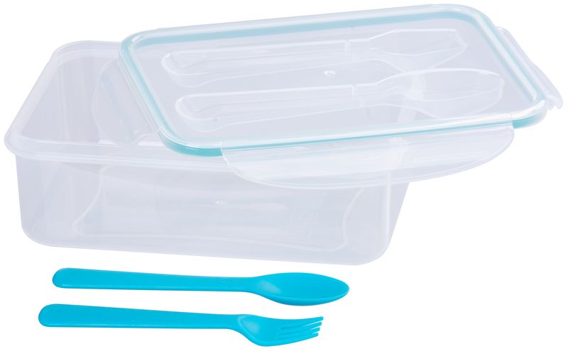Plastový obedár – MagicHome, hranatý, s vidličkou a lyžicou, 1500 ml, 22x15,2x7,6 cm – Obrázok 3