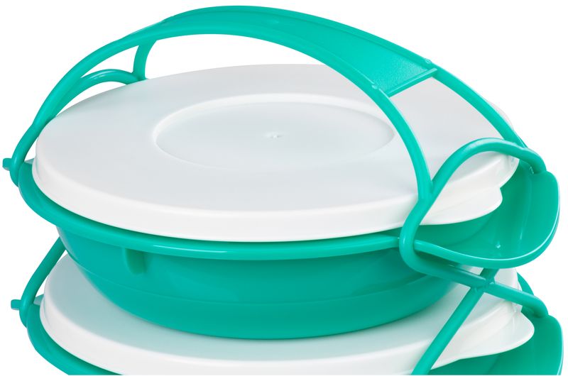 Plastový obedár – MagicHome, okrúhly, 4 dielny, farebný, 4x 1000 ml, 22,4x20,5x29,5 cm – Obrázok 2