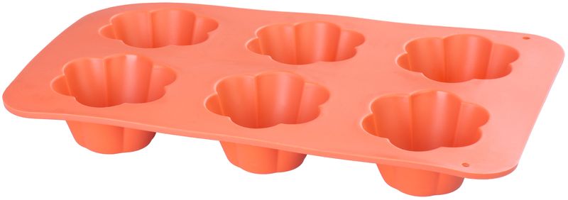 Forma na muffiny (vzor kvet) – MagicHome, silikón, červená, 28,6 x 17,2 cm
