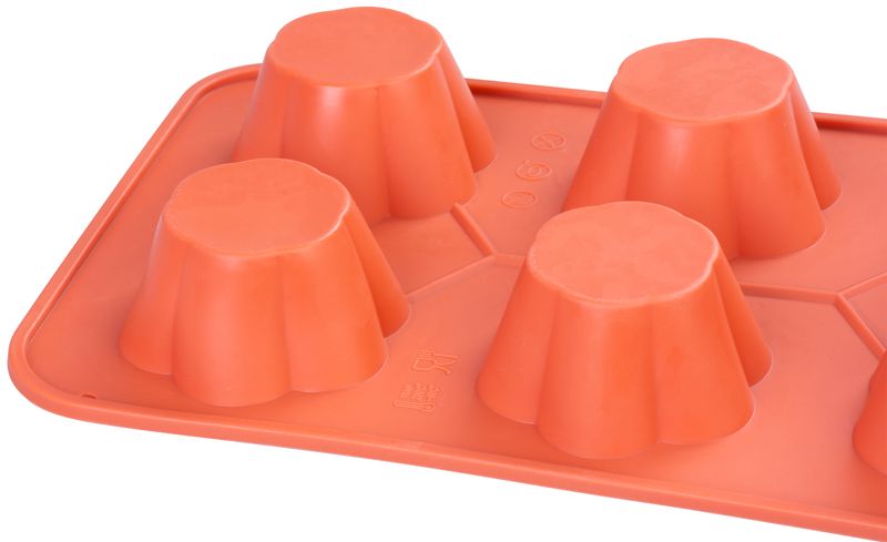 Forma na muffiny (vzor kvet) – MagicHome, silikón, červená, 28,6 x 17,2 cm – Obrázok 2