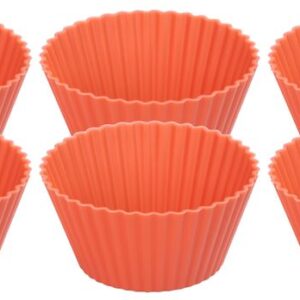 Forma na cupcake (6 ks) – MagicHome, silikón, červená, 6,5 x 6,5 x 3 cm