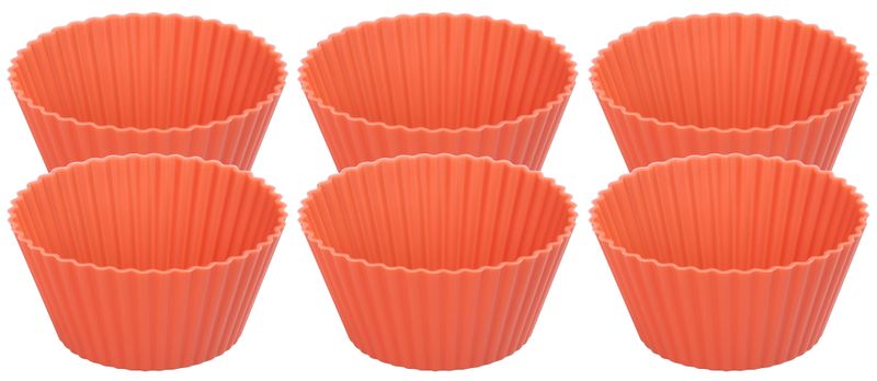 Forma na cupcake (6 ks) – MagicHome, silikón, červená, 6,5 x 6,5 x 3 cm