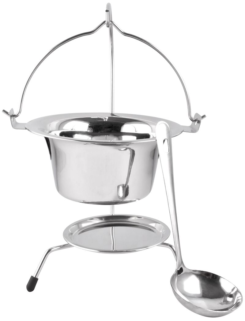 Servírovacia sada – MagicHome, 800 ml, nerez, mini kotlík so stojanom a naberačkou – Obrázok 3