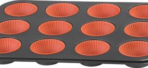 Forma na muffiny (12 ks) – MagicHome, plechová so silikónovými vložkami, 35 x 26,5 x 3 cm