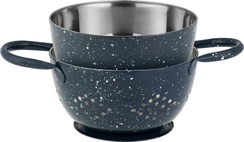 Nerezové cedidlo s misou a rúčkou (sada 12 ks) – MagicHome, 15,5 cm