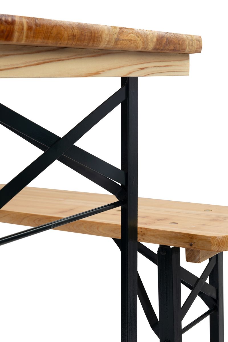 Drevený pivný set — DORTMUND Max3 Slim, stôl 220x50x76,5 cm, 2x lavica 220x25x46,5 cm, drevo 27 mm – Obrázok 5