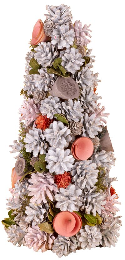Vianočný stromček – MagicHome, ozdobený, prírodný, ružový, 40 cm