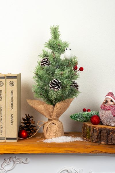 Vianočný stromček – MagicHome, ozdobený, prírodný, 36 cm