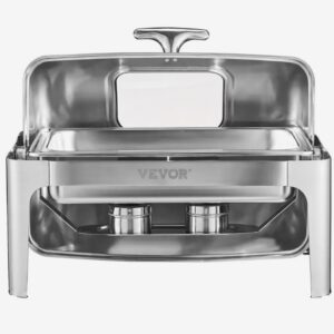 Nerezový cateringovej ohrievač Chafing – súprava 2 ks, obdĺžnikový, s priezorom, 2x 3,9 l, klasický