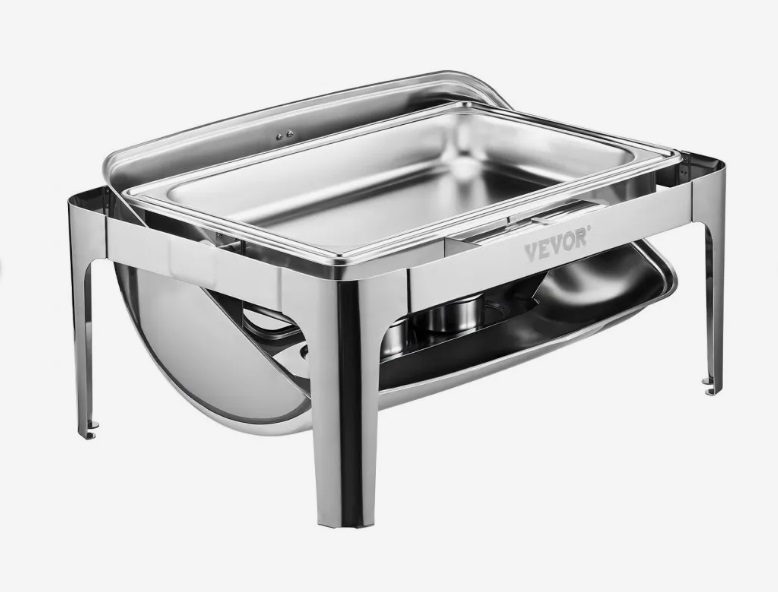 Nerezový cateringovej ohrievač Chafing – súprava 2 ks, obdĺžnikový, s priezorom, 2x 3,9 l, klasický – Obrázok 2
