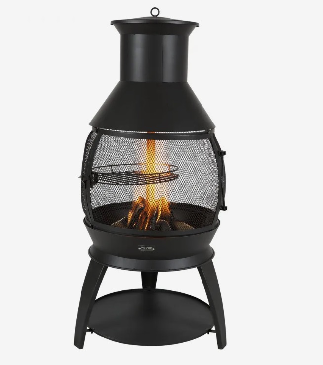 Záhradný krb – pec z aztéckeho železa s roštom a nerezovým vekom, 500x1100 mm – Obrázok 2