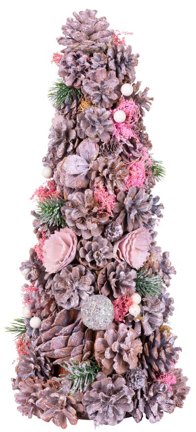 Vianočný stromček – MagicHome, ozdobený, ružový, 40 cm