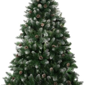 Vianočný stromček – MagicHome Albero, jedľa, zasnežené konce, so šiškami, 180 cm