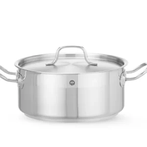 Profesionálny nízky hrniec – s pokrievkou, HENDI Profi Line, 4,8 l, ⌀240 x 105 mm