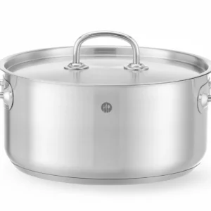 Štandardný nízky hrniec – s vekom, HENDI Kitchen Line, 4,9 l, ⌀240 x 110 mm