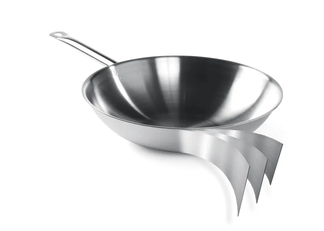 Trojvrstvová panvica Wok – bez pokrievky, HENDI, ⌀360 x 90 mm – Obrázok 2