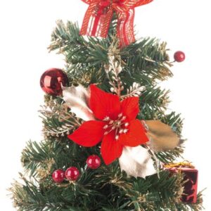 Vianočný stromček – MagicHome, ozdobený, červený, 30 cm