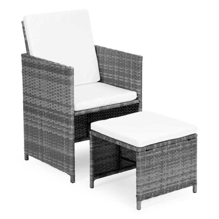 Ratanová sada – záhradného nábytku z technoratanu MultiGarden, stôl, 4 kreslá, 4 pufy – Obrázok 9