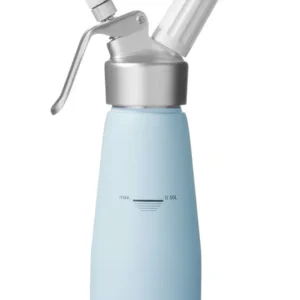 Štandardná fľaša na šľahačku – HENDI, 0,5 l, pastelovo modrá, ⌀80 x 260 mm