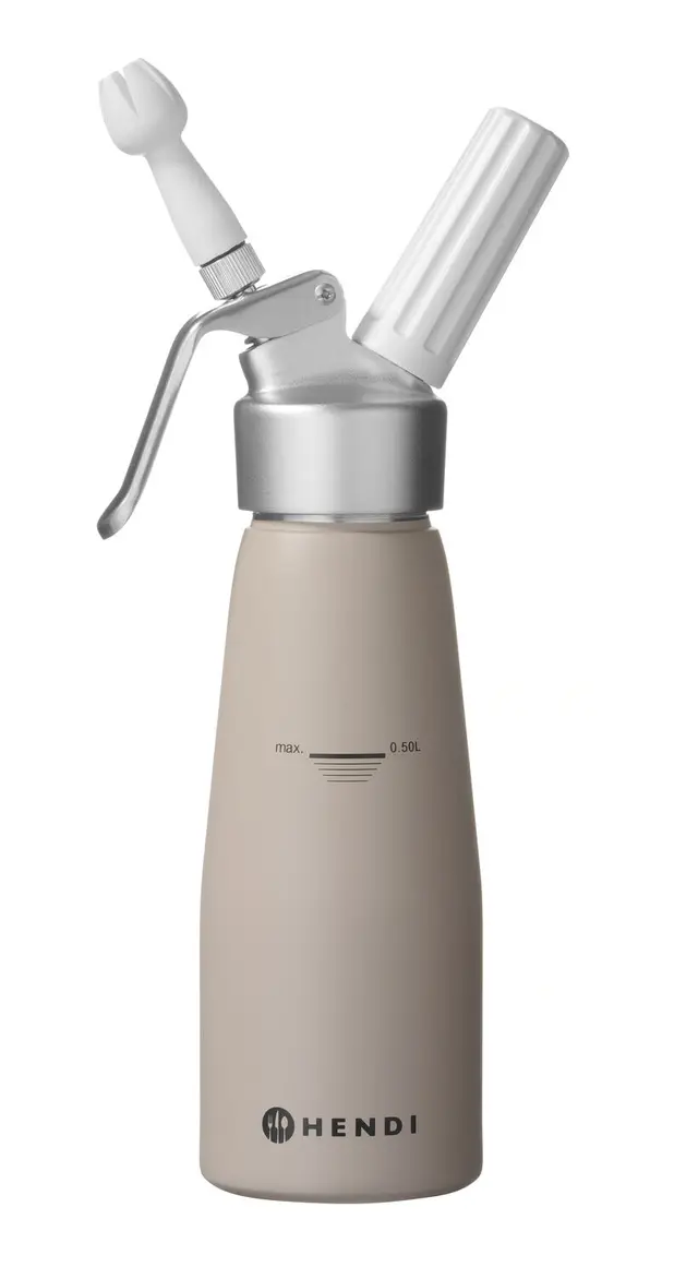 Štandardná fľaša na šľahačku – HENDI, 0,5 l, taupe, ⌀80 x 260 mm