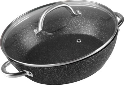 Plytký hrniec (pekáč) s pokrievkou – MagicHome Black Marble Line, 26 cm, 2800 ml