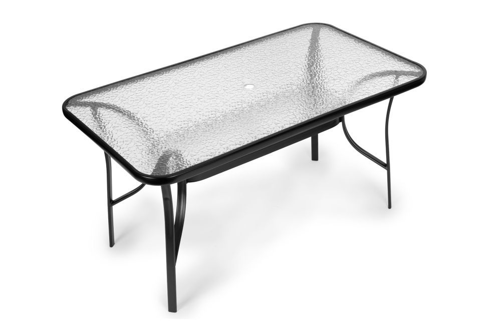 Sklenený stôl – záhradný, MultiGarden, 140x80 cm, na terasu alebo balkón
