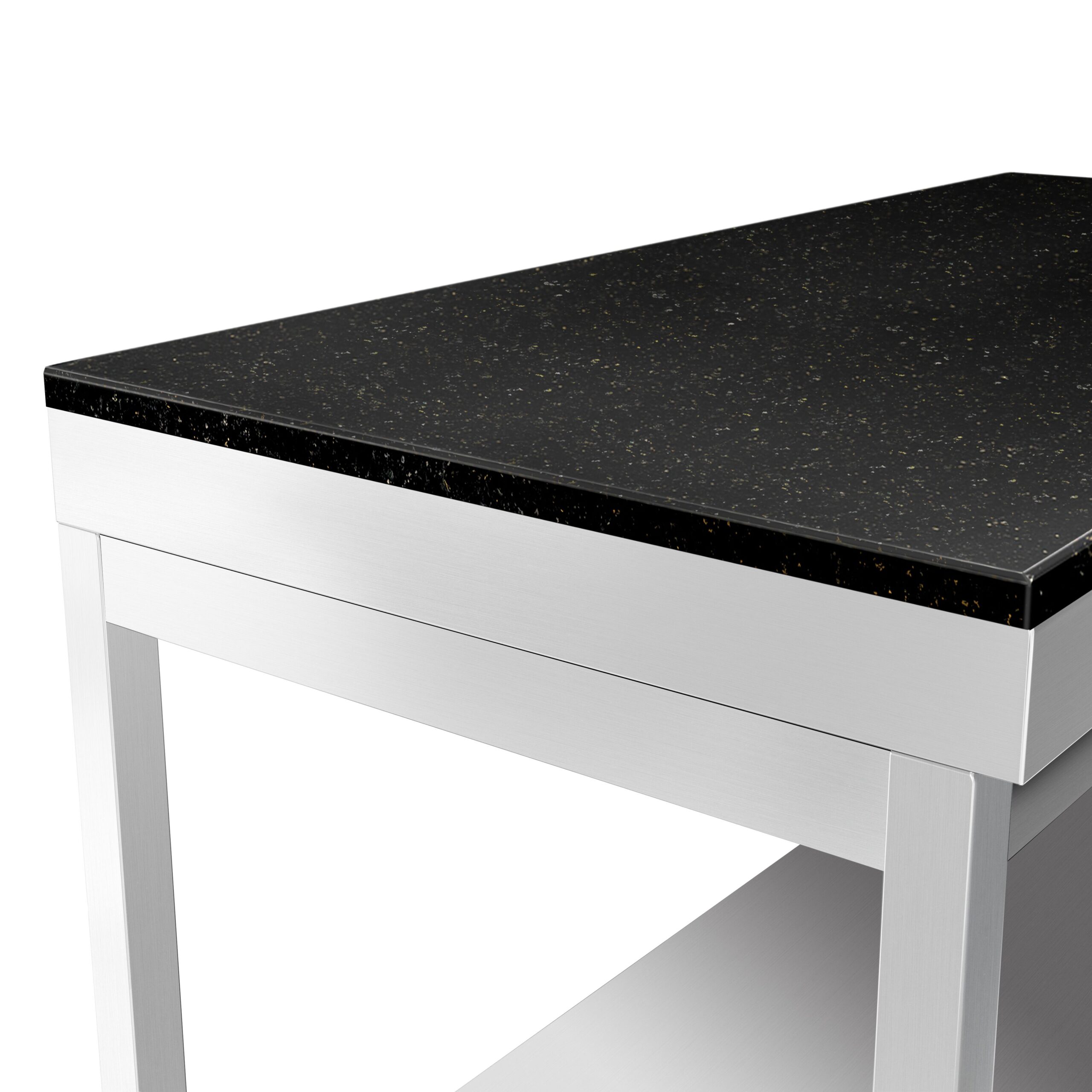 Nerezový stôl – prémiový pracovný, PREMIUM, 1000x700 mm, so základnou policou, vrátane žulovej pracovnej dosky – Obrázok 7