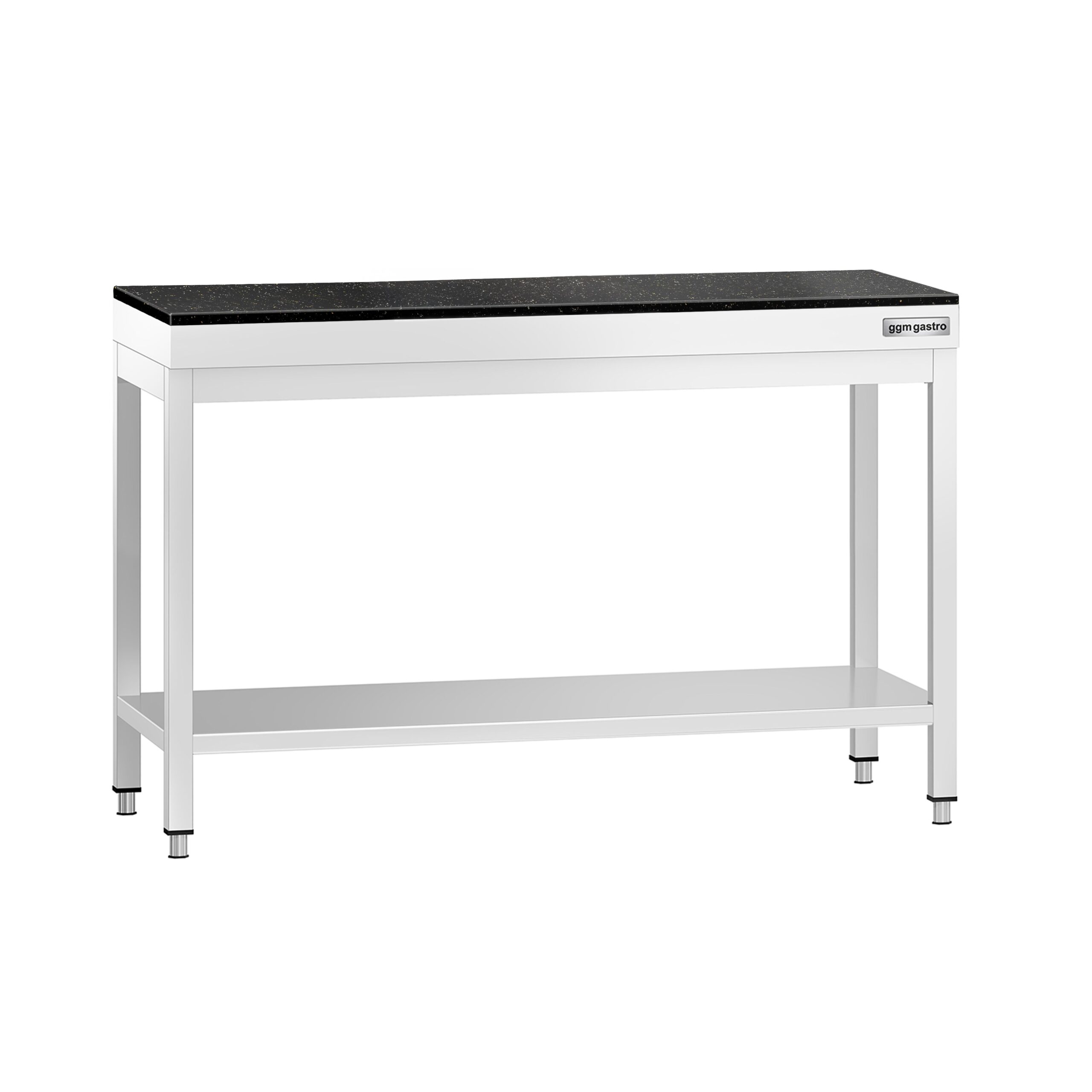 Nerezový stôl – prémiový pracovný, PREMIUM, 1400x600 mm, so základnou policou, vrátane žulovej pracovnej dosky – Obrázok 3