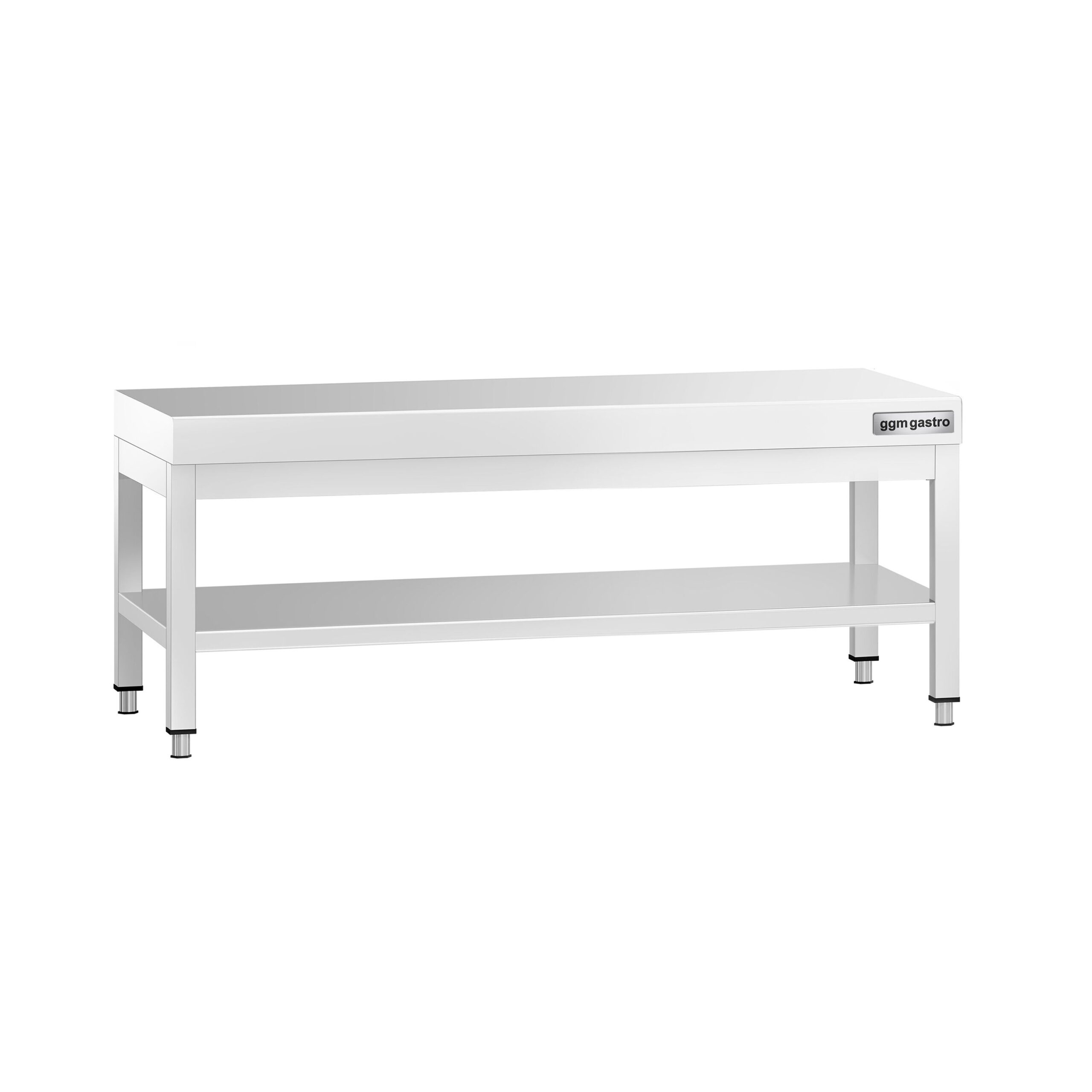 Nerezový podpultový stôl – so základnou policou, rozmer 1200 x 600 mm
