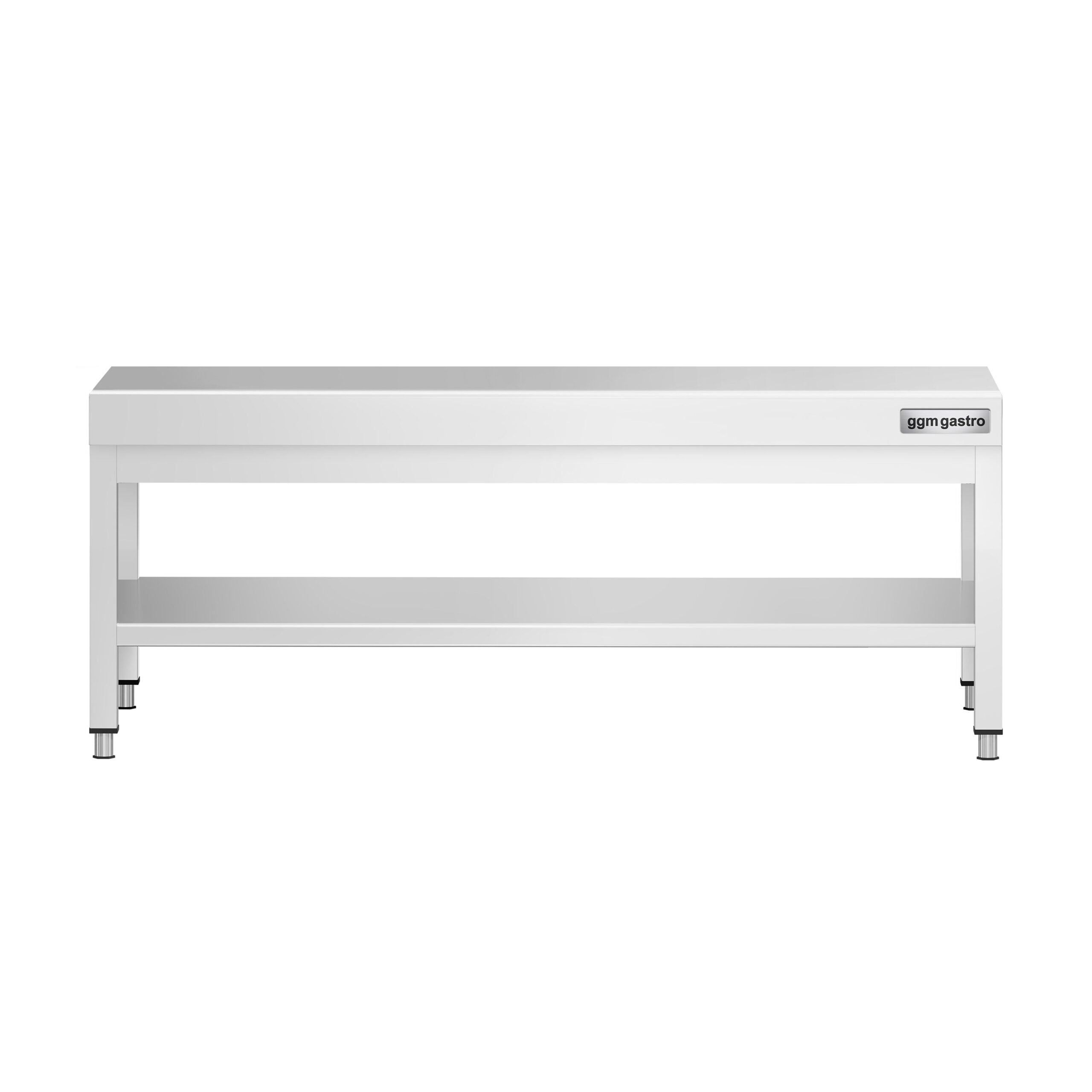 Nerezový podpultový stôl – so základnou policou, rozmer 1400 x 600 mm – Obrázok 2