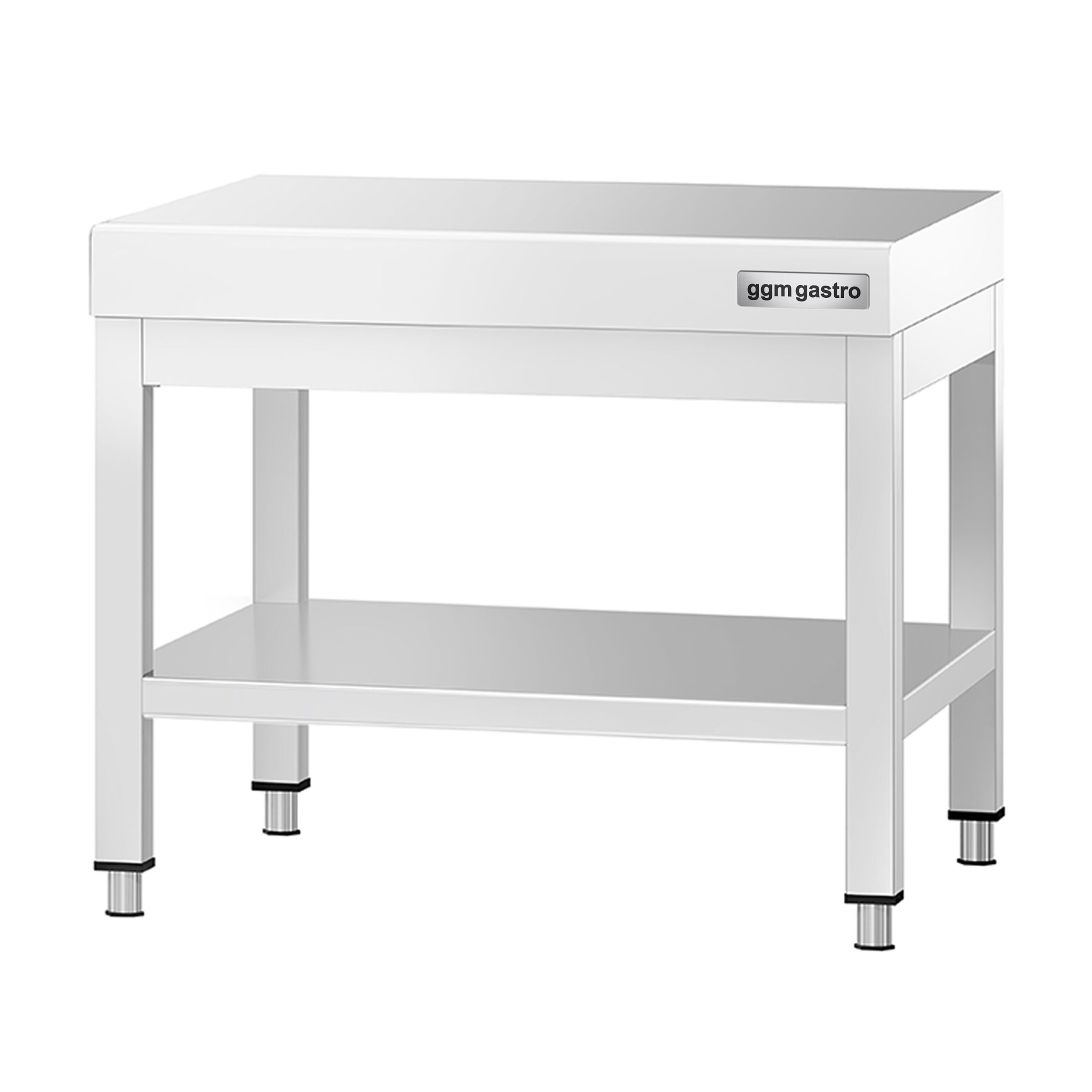 Nerezový podpultový stôl – so základnou policou, rozmer 600 x 700 mm
